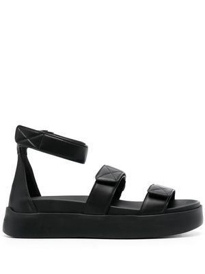 Santoni touch-strap leather sandals - Black