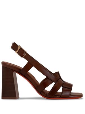 Santoni Venere 85mm leather sandals - Brown