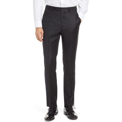 Santorelli Wool Serge Dress Pants in Black 