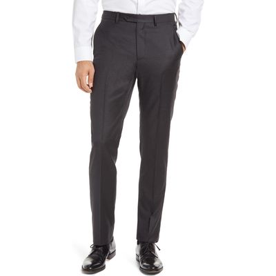 Santorelli Wool Serge Dress Pants in Charcoal 