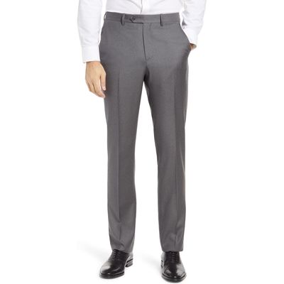 Santorelli Wool Serge Dress Pants in Grey 