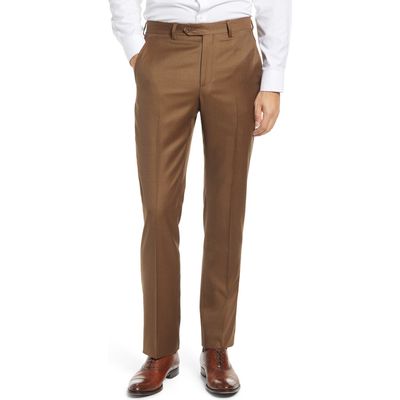 Santorelli Wool Serge Dress Pants in Tobacco