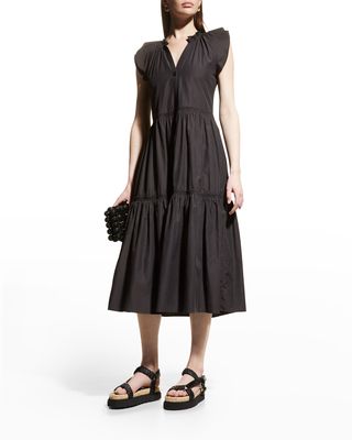 Santorini Tiered Button-Down Dress