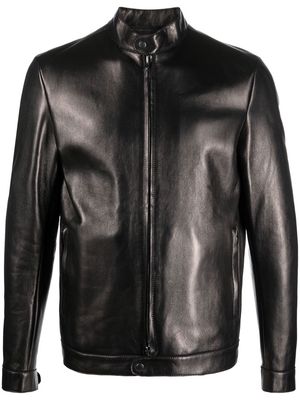 Santoro Castagno zipped leather jacket - Black