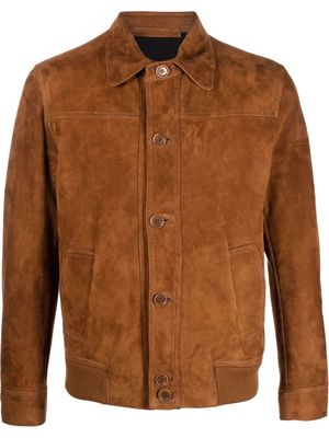 Santoro Cay suede-leather buttoned jacket - Brown