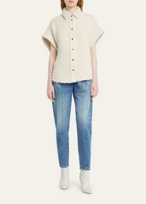 Santos Wool-Blend Short-Sleeve Shirt Jacket