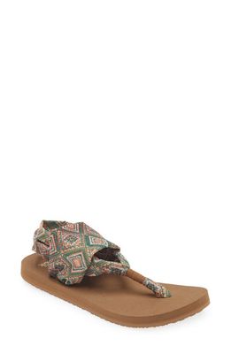 Sanuk Tile Slingback Sandal in Green /Gold