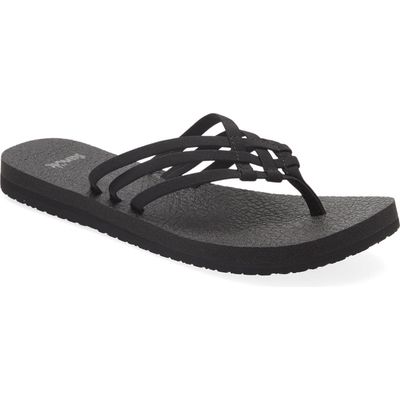 Sanuk Yoga Sandy Flip Flop in Blk