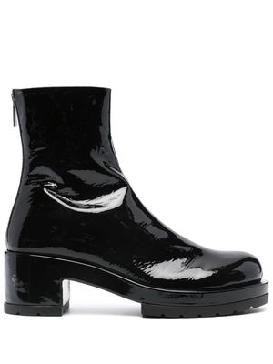 SAPIO ankle leather boots - Black