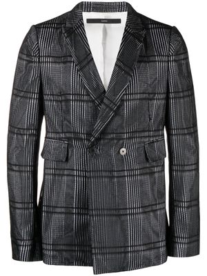SAPIO check-pattern double-breasted blazer - Black