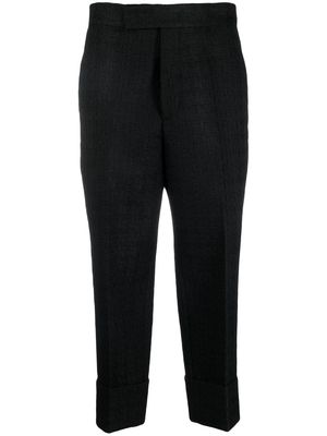 SAPIO cropped leg tweed trousers - Black
