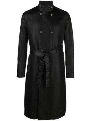 SAPIO double-breasted belted coat - Black