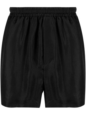 SAPIO elastic-waistband satin shorts - Black
