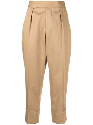 SAPIO high-waisted tapered trousers - Brown