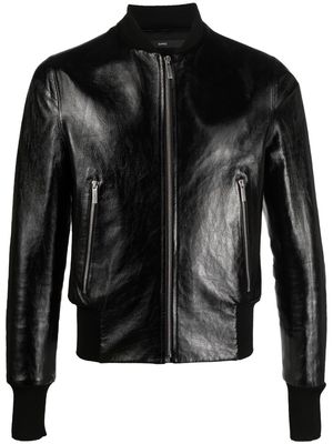 SAPIO leather bomber jacket - Black