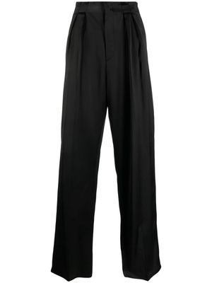 SAPIO N41 satin-finish tailored trousers - Black