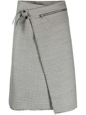SAPIO N45 graphic-print asymmetric skirt - Grey