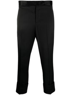 SAPIO satin-finish cropped tailored trousers - Black