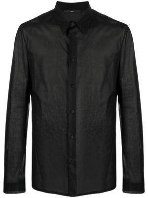 SAPIO semi-sheer cotton shirt - Black
