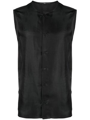 SAPIO sleeveless satin shirt - Black