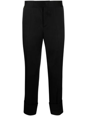 SAPIO slim-cut satin trousers - Black
