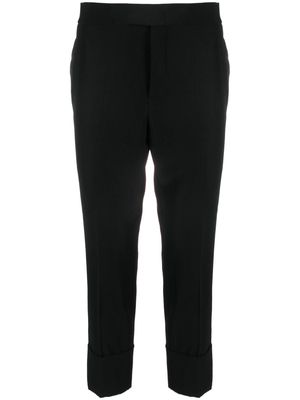 SAPIO straight-leg cropped trousers - Black