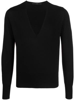 SAPIO V-neck long-sleeve jumper - Black