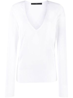 SAPIO V-neck sheer jumper - White