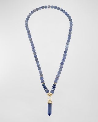 Sapphire Crystal and Diamond Bead Necklace