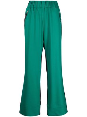 Sara Battaglia side stripe-detail wide-leg trousers - Green