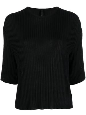 Sara Lanzi short-sleeve ribbed-knit top - Black