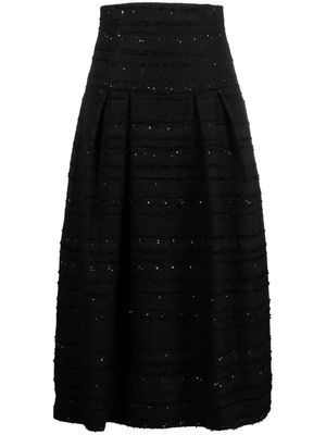 Sara Roka Marshan A-line tweed skirt - Black