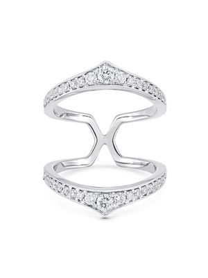 Sara Weinstock 18kt white gold Lucia cascade stacking diamond ring - Silver