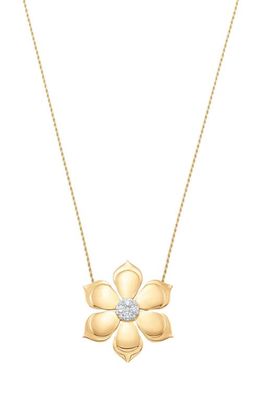 Sara Weinstock Lierre Diamond Flower Pendant Necklace in Yellow Gold/Diamond 