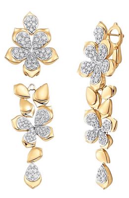 Sara Weinstock Lierre Floral Diamond Removable Drop Earrings in Yellow Gold 