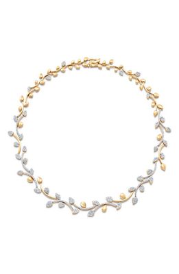 Sara Weinstock Lierre Pavé Diamond Pear Vine Necklace in Yellow Gold 