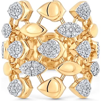 Sara Weinstock Lierre Pear Diamond Ring in Yellow Gold/Diamond 