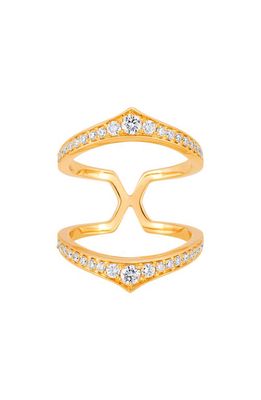 Sara Weinstock Lucia Negative Space Diamond Ring in Yellow Gold