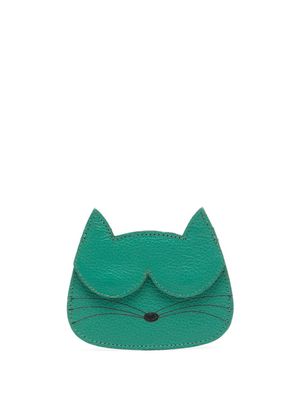 Sarah Chofakian cat-shape leather cardholder - Green
