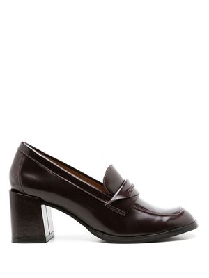 Sarah Chofakian Eliza 70mm block-heel loafers - Brown