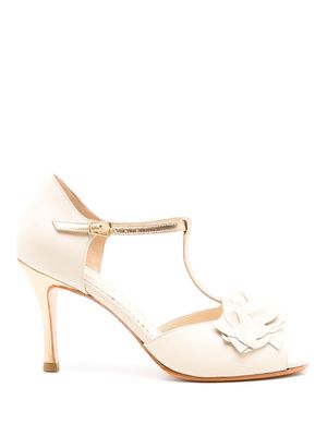 Sarah Chofakian Eve 80mm T-bar sandals - White
