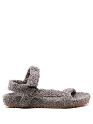 Sarah Chofakian fluffy touch-strap sandals - Grey
