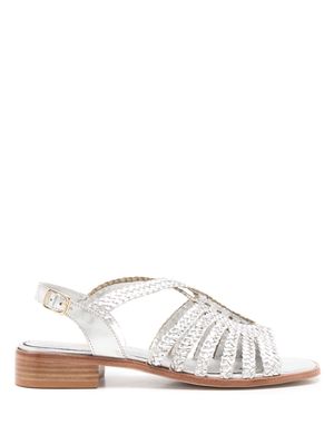 Sarah Chofakian Le Marais metallic braided sandals - Silver