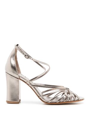 Sarah Chofakian Miuccia 90mm caged-design sandals - Metallic