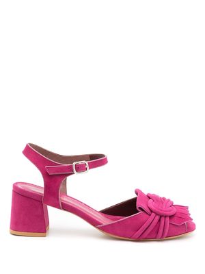 Sarah Chofakian Riviera fringed-flap sandals - Pink