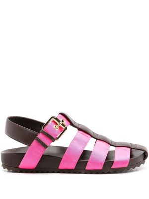 Sarah Chofakian Simpson strap-design flat sandals - Brown