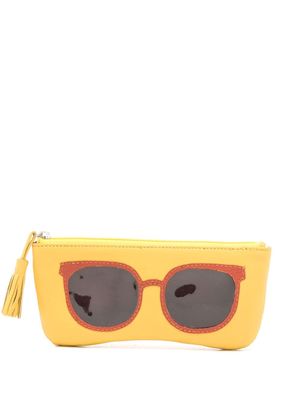 Sarah Chofakian sunglasses-print leather wallet - Yellow