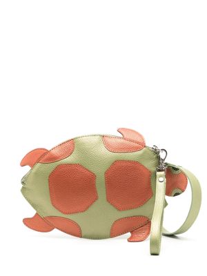 Sarah Chofakian Turtle Fun leather minibag - Green