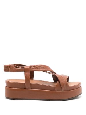 Sarah Chofakian Vionned leather platform sandals - Brown