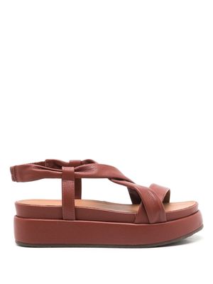 Sarah Chofakian Vionnet leather platform sandals - Brown